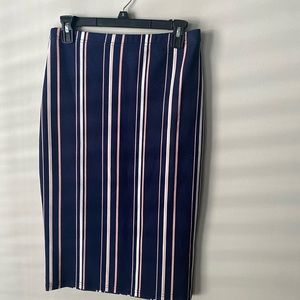 Navy, Pink, and White Pencil Skirt